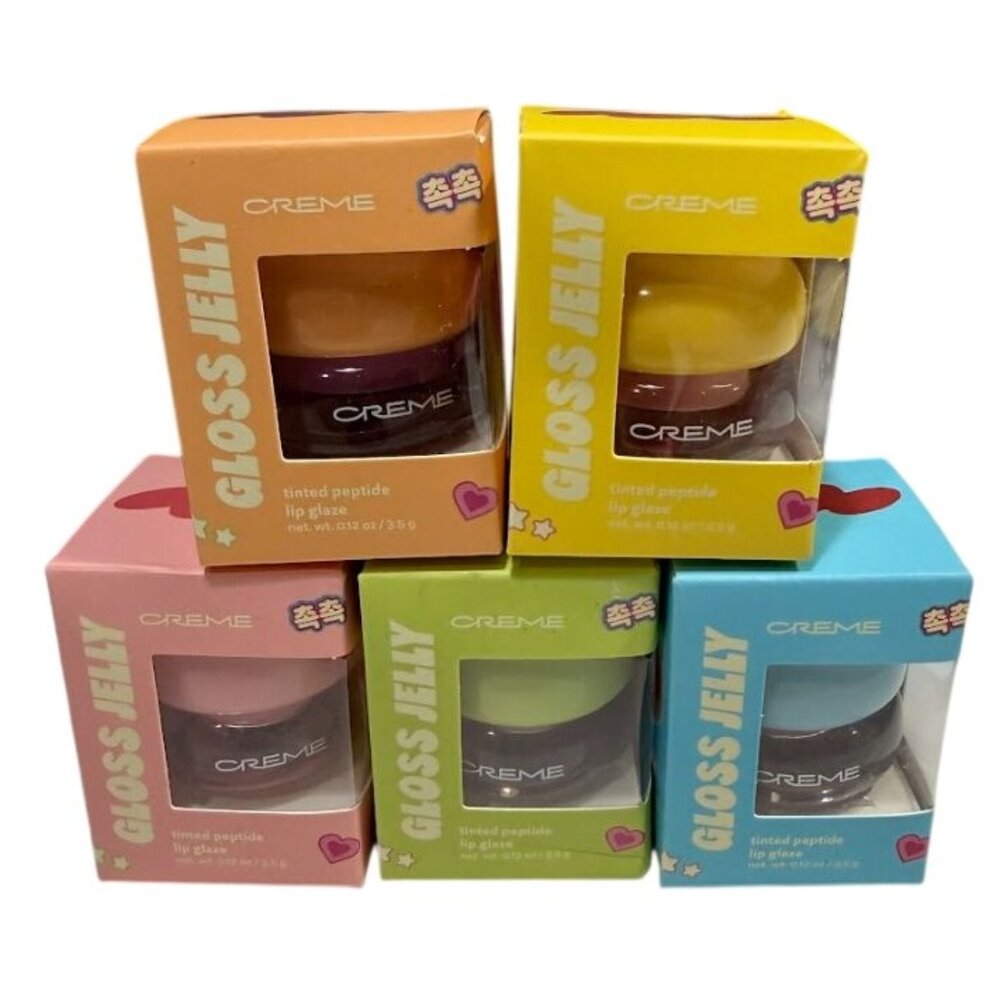 Gloss Jelly Tinted Peptide Lip Glaze By Creme Colors Full Set Of 5